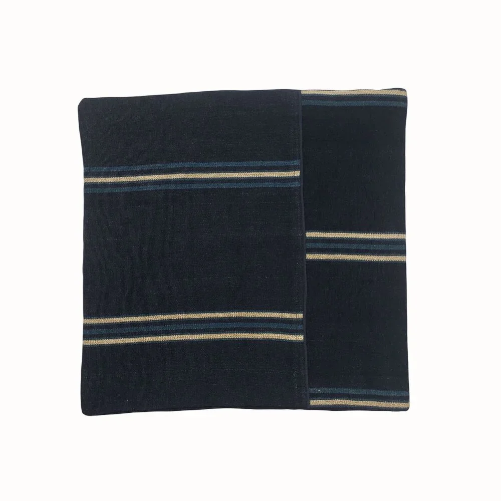 Ralph Lauren Home Mathers Throw Pillow Cover Blue Linen Zip Closure 22 x 22 Inch - Picture 3 of 16